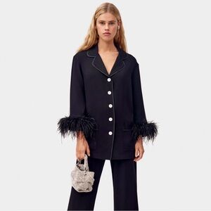 SLEEPER Party Pajama Top Medium Black